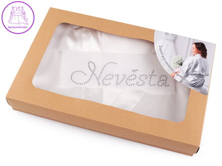 Saténový župan pro nevěsty s aplikací