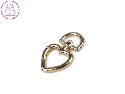 Kovová karabina srdce průvlek 15 mm
