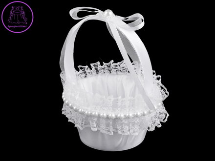 Svatební saténový košíček pro družičky mini