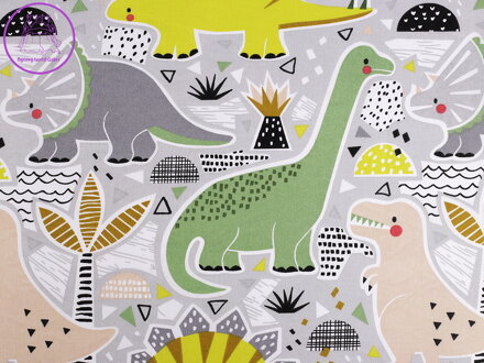 Bavlněná látka / plátno dinosaurus