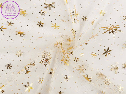 Tyl s metalickými vločkami