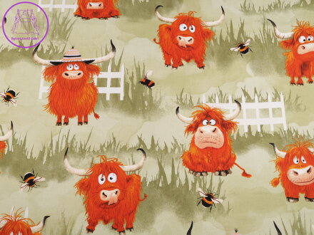 Bavlněná látka / plátno kravičky