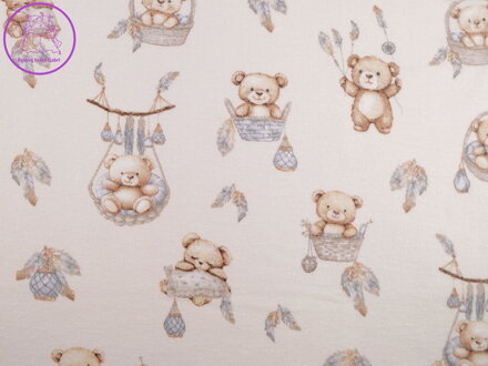 Bavlněný flanel medvídek