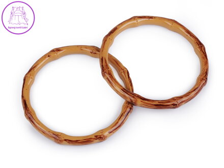 Plastová ucha na tašky imitace bambusu Ø12,5 cm