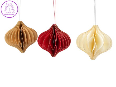 Papírová vánoční ozdoba na stromeček - baňka