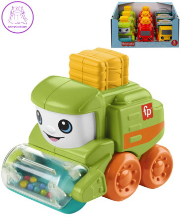 FISHER PRICE Baby autíčko pracovní veselé s obličejem 3 druhy