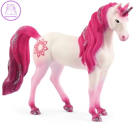 SCHLEICH Bayala kůň klisna jednorožec Mandala figurka ručně malovaná