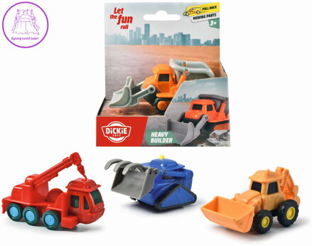 DICKIE Autíčko stavební pracovní stroj zpětný chod 4 druhy