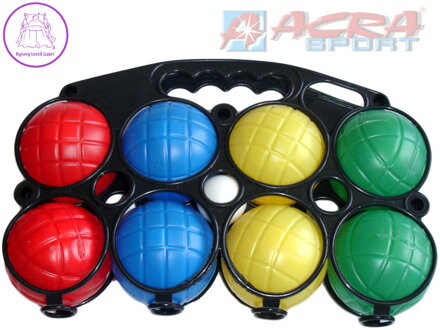 ACRA Hra Petanque plastový osmikoulový set 8 koulí v nosiči