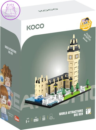KOCO Stavebnice mini Big Ben 523 dílků + 2 figurky plast v krabici