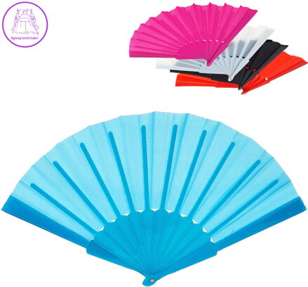 Vějíř dětský jednobarevný bez potisku plast/textil 5 barev