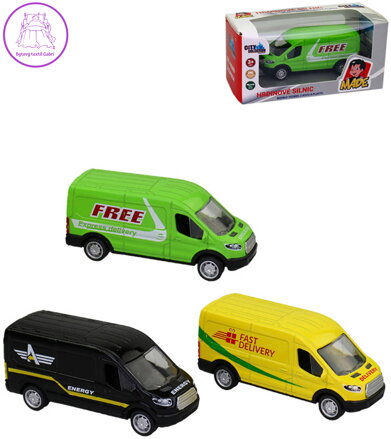 Auto dodávka 11cm kovové autíčko zpětný chod 3 druhy