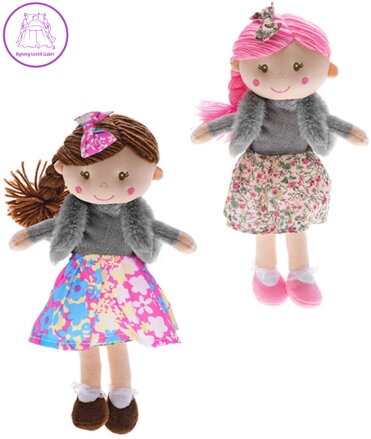 Panenka Aninka baby soft textilní hadrová látková na baterie CZ Zvuk 2 druhy