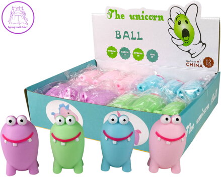 Míček antistresový mačkací antistresový balonek příšerka 4 barvy Světlo