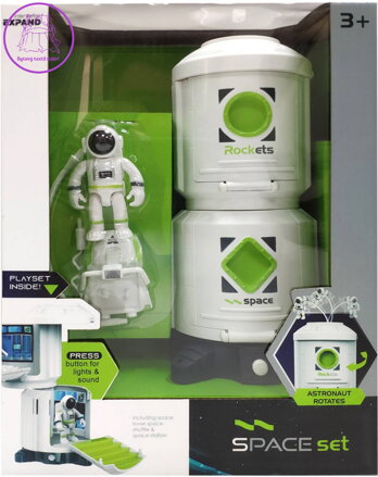 Stanice vesmírná herní set s kosmonautem a doplňky na baterie Světlo Zvuk