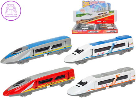 Vlak Rychlovlak na baterie 18,5cm 2 druhy 2 barvy Světlo Zvuk kov