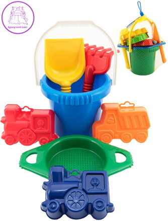 LORI 218 Kyblík se sítkem s nástroji a formičkami na písek