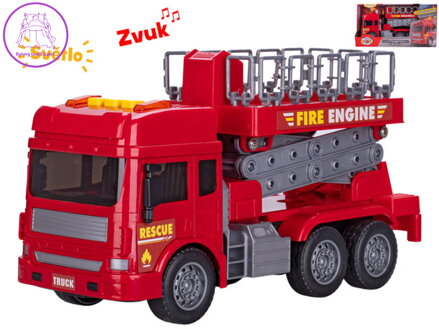 Auto hasiči s plošinou se světlem a zvukem