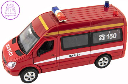 Auto hasiči zpětný chod kovový požární vůz záchranáři 112 na baterie Světlo Zvuk