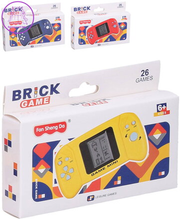 Hra retro digitální Tetris Brick Game konzole padající kostky na baterie 3 barvy