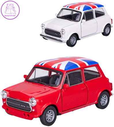 WELLY Auto Mini Cooper 1300 UK kov zpětný chod 11cm 2 barvy