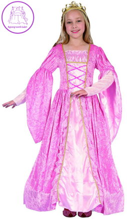 KARNEVAL Šaty růžová princezna vel.M (120-130cm) 5-9 let *KOSTÝM*