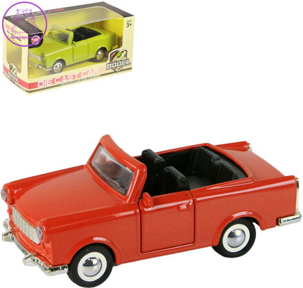 Auto Trabant kabriolet retro kovový na setrvačník v krabici 2 barvy