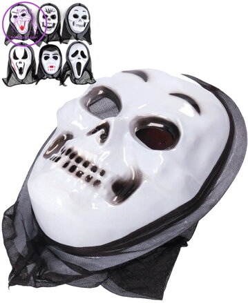 KARNEVAL Maska Halloween duch s šátkem 6 druhů *KARNEVALOVÝ DOPLNĚK*
