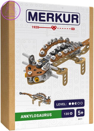 MERKUR F011 Dinosauři: Ankylosaurus 130 dílků *KOVOVÁ STAVEBNICE*