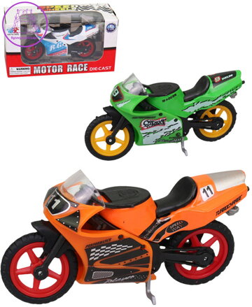 Motorka sportovní kovová 1:24 závodní motocykl 7 barev