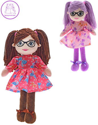 Panenka Janinka soft textilní hadrová látková s brýlemi na baterie CZ Zvuk