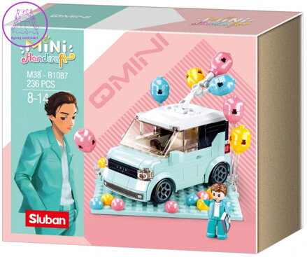 SLUBAN Mini Handcraft MiniQ Modré auto 236 dílků + 1 figurka STAVEBNICE