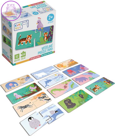 EFKO KukiKuk Véééliké baby puzzle duo Kde bydlí zvířátka 24 dílků