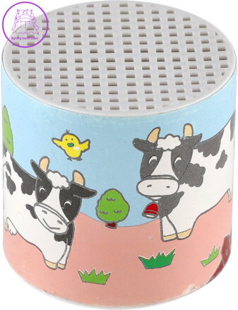 Plechovka veselá se zvukem krávy bučící na baterie plast Zvuk