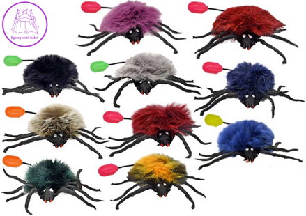 Pavouk 10cm chlupatý skákací retro 10 barev