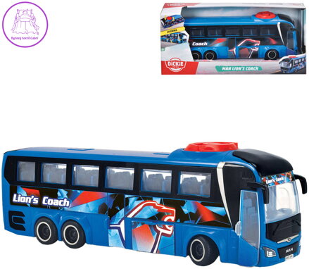 DICKIE Autobus MAN Lions Coach volný chod s ovládáním předních kol