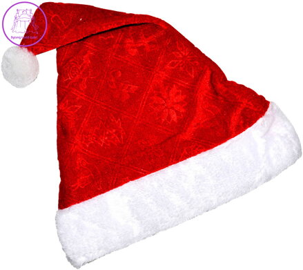 KARNEVAL Čepice vánoční s bambulí Santa *KARNEVALOVÝ DOPLNĚK*