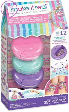 MAKE IT REAL Macaron box na výrobu náramků dětský kreativní set