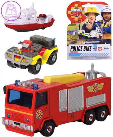 DICKIE Auto kovové Požárník Sam 1:64 volný chod 8 druhů