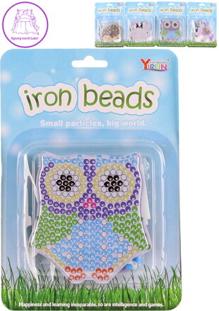 Korálky zažehlovací zvířátka kreativní set s pinzetou a podložkou 4 druhy