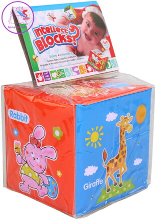 Kostka baby obrázková se zvířátky soft měkká plastová pro miminko