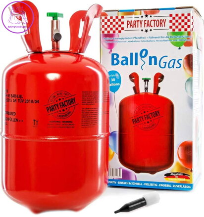 Helium 200l jednorázové na plnění až 30ks latexových balónků o průměru 23cm