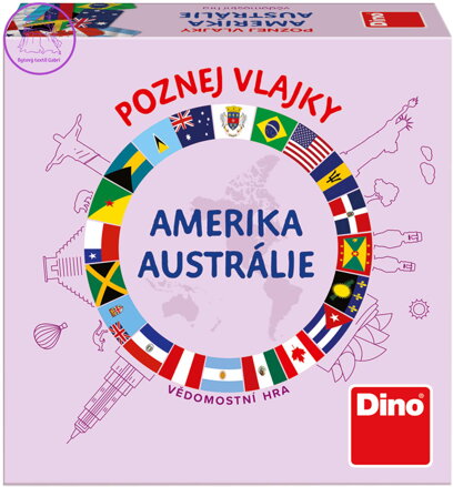 DINO Hra Poznej vlajky Amerika a Austrálie karetní *SPOLEČENSKÉ HRY*
