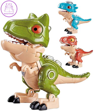 Transrobot kovový dinosaurus / bojový robot se zbraní s přeměnou 2v1 6 druhů