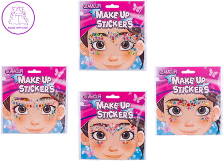 Glamour nálepky třpytivé diamantové ozdoby na obličej 4 druhy
