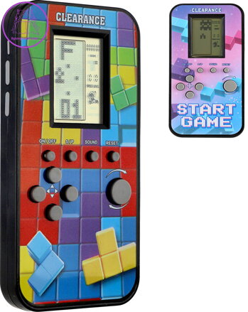 Hra retro digitální Tetris Brick Game mobil padající kostky na baterie Zvuk 2 barvy