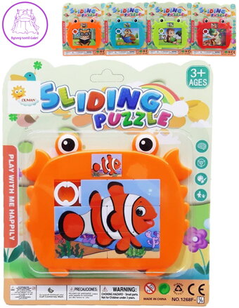 Hra hlavolam přesouvačka krab mořská zvířátka plast 8 druhů