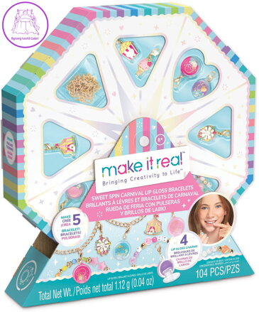 MAKE IT REAL Sweet Spin Carnival kreativní set výroba náramků s lesky na rty