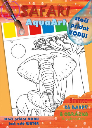 AKIM Omalovánky Stačí přidat vodu! Safari set s barvami a štětcem