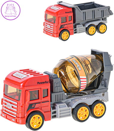 Auto stavební na setrvačník sklápěčka / míchačka 2 druhy plast